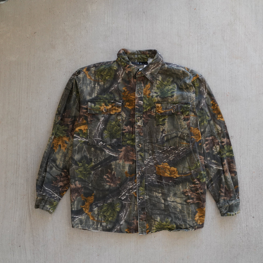Mossy Oak 1990s heavyweight field flannel – part of the Vintage Wyoming Gear Collection by West Block Vintage.