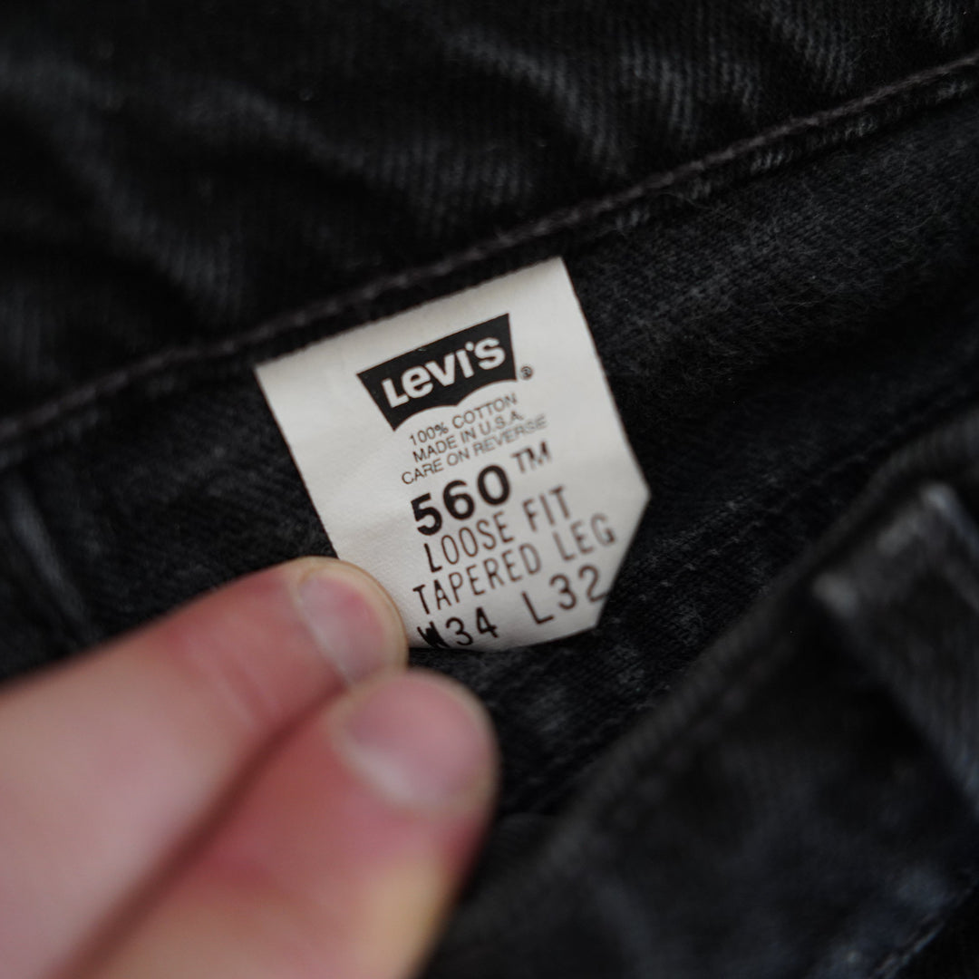 1990's Levi's 560 Loose Fit Black Jeans