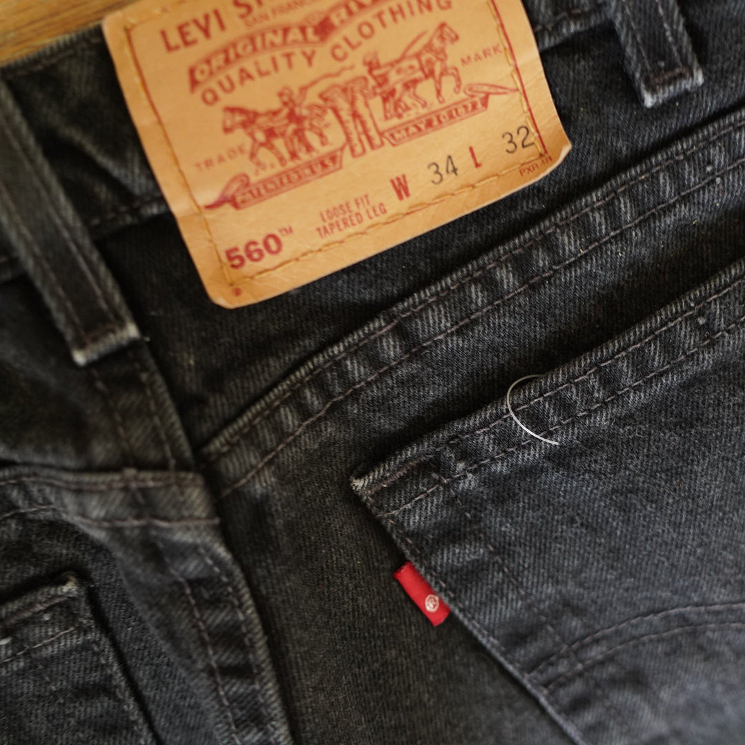 1990's Levi's 560 Loose Fit Black Jeans