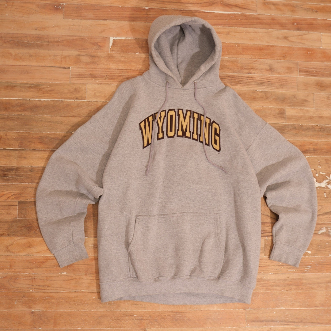 Y2K Y2K Wyoming Cowboys Gray Arch Logo Pullover Hoodie, front view