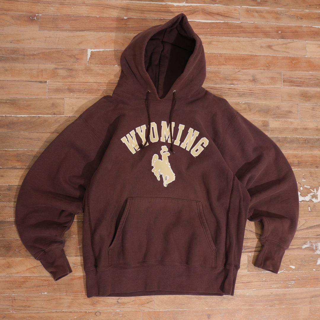 1990s 90s Wyoming Cowboys Heavyweight Reverse Weave Hoodie, front view