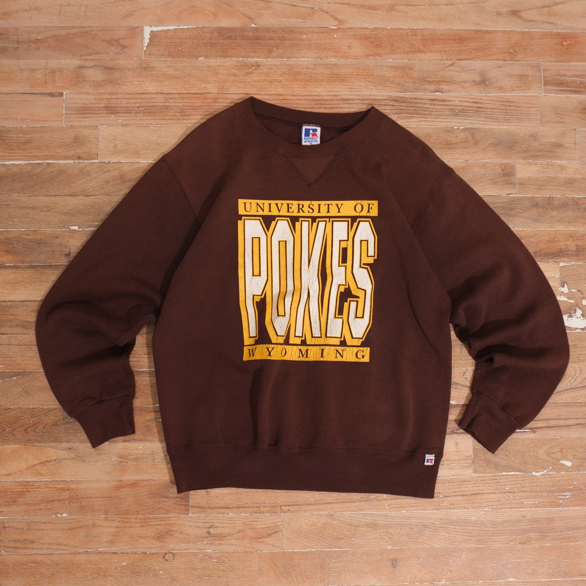 1993 1993 Wyoming Pokes University Graphic Crewneck, front view