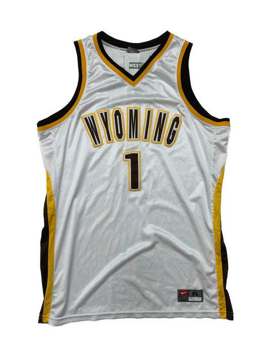 00s Nike Wyoming Cowboys Baksetball Jersey #1 Luster - West Block Vintage