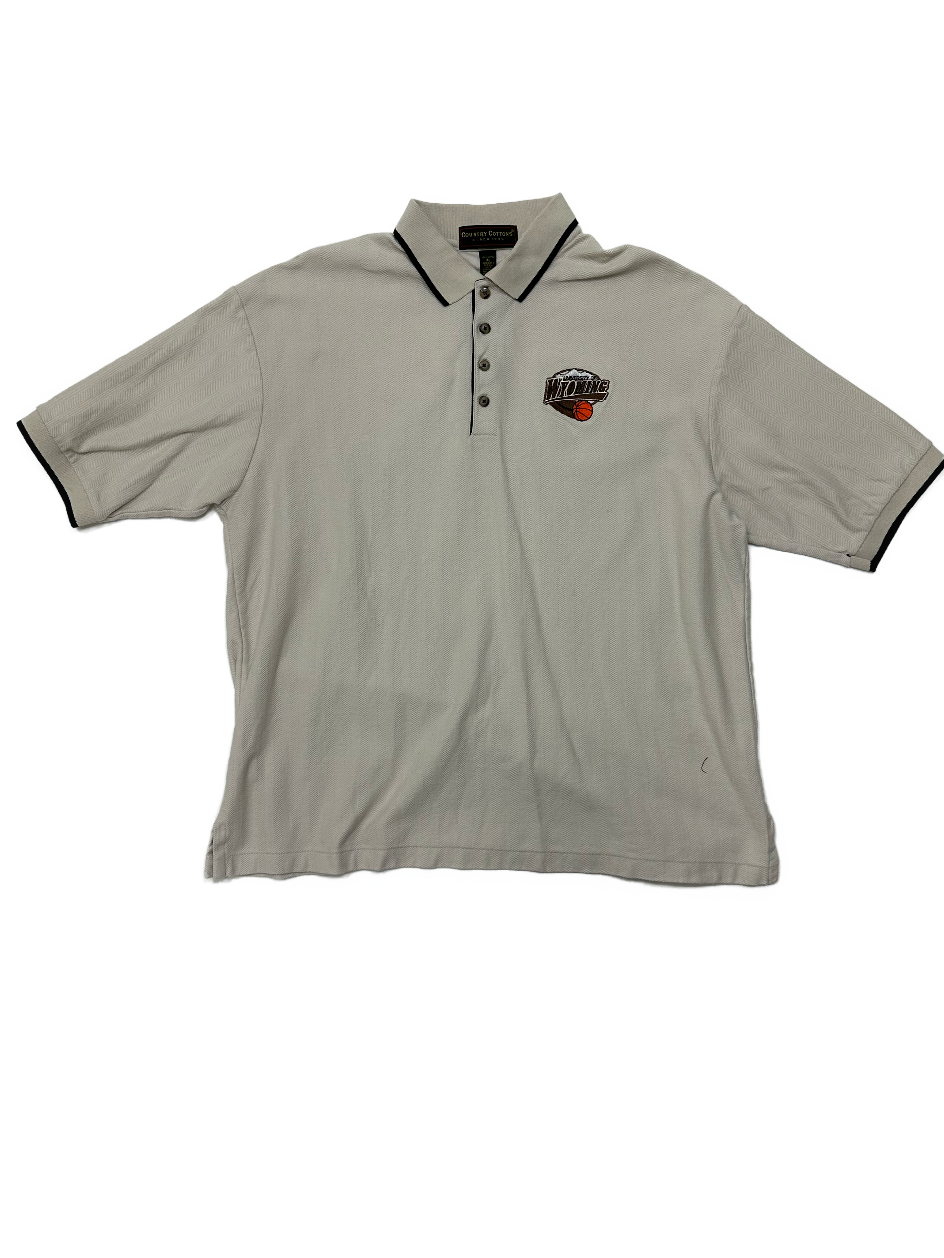 00s Wyoming Cowboys Basketball Polo Shirt - West Block Vintage
