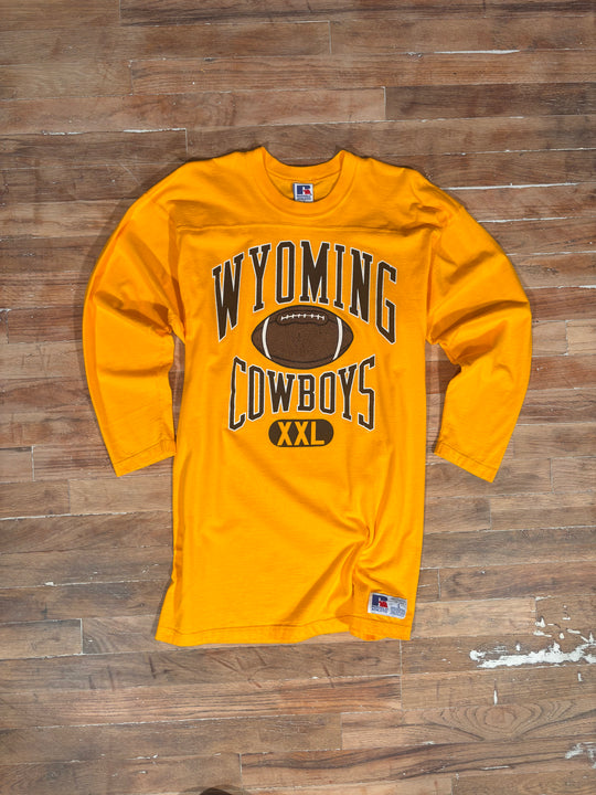 1990s Russell Athletic Wyoming Cowboys 3/4 Sleeve Shirt