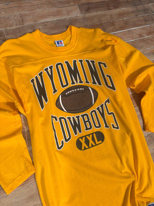 1990s Russell Athletic Wyoming Cowboys 3/4 Sleeve Shirt