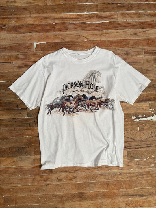 Mid-2000s Jackson Hole Wyoming Horse Graphic T-Shirt
