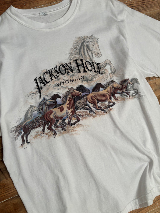 Mid-2000s Jackson Hole Wyoming Horse Graphic T-Shirt