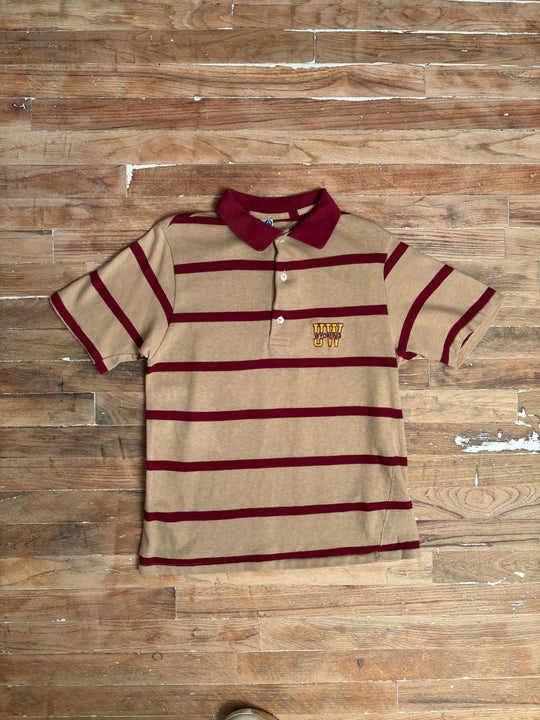 80s University of Wyoming Striped Embroidered Polo