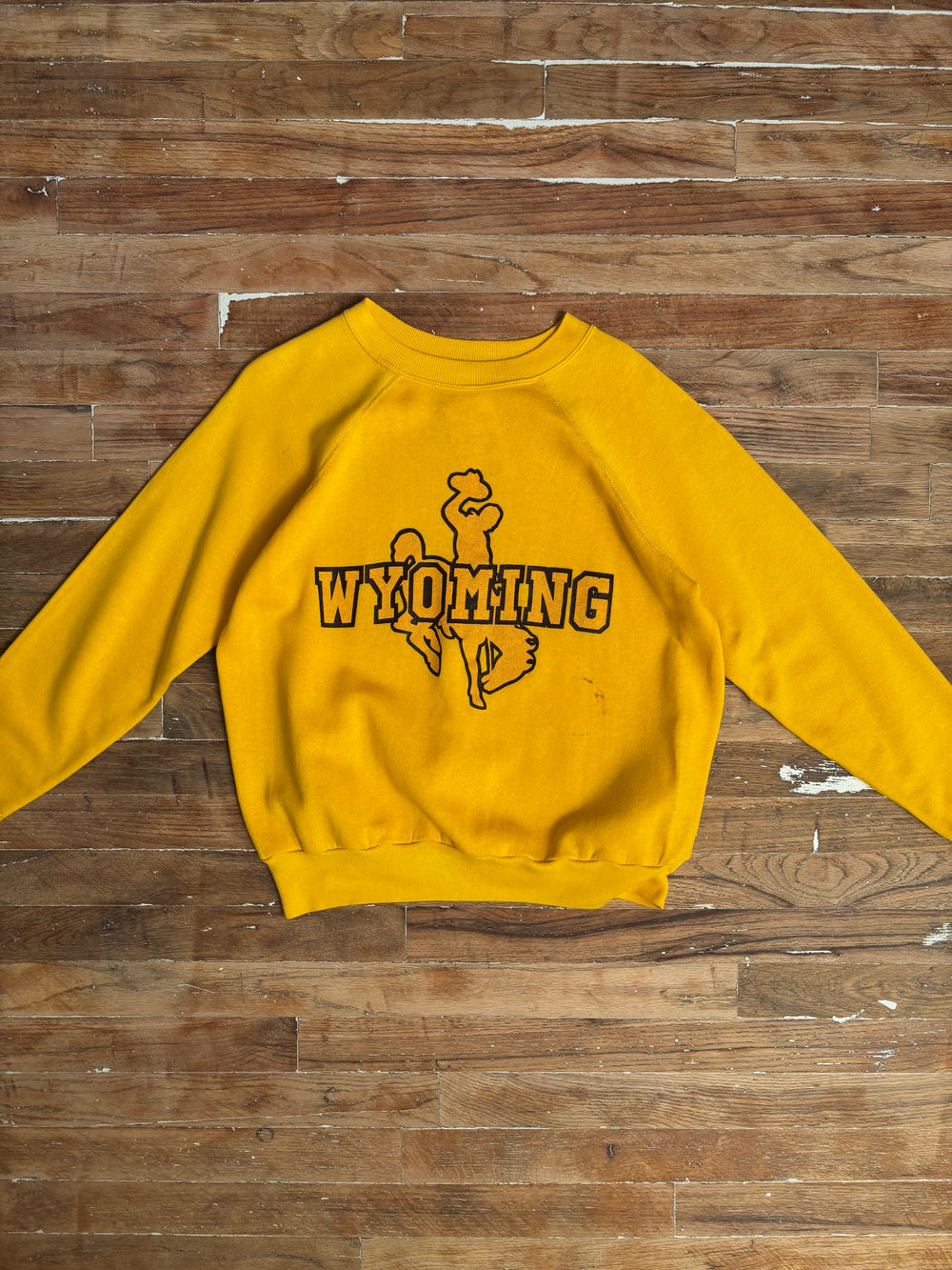 1980s Wyoming Cowboys Gold Crewneck