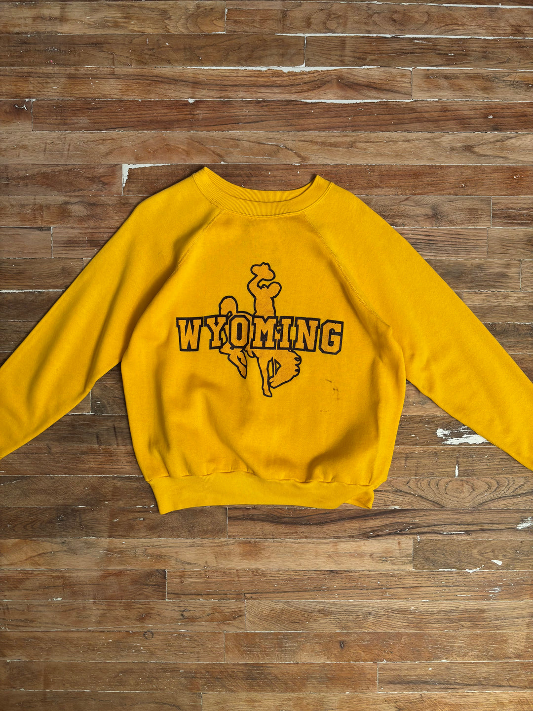 1980s Wyoming Cowboys Gold Crewneck