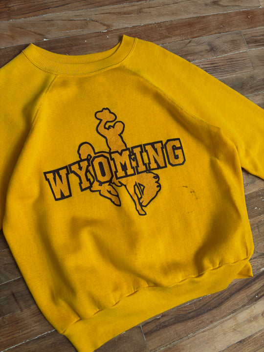 1980s Wyoming Cowboys Gold Crewneck