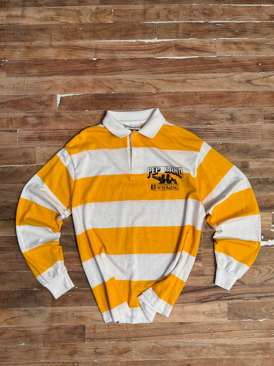 1980s University of Wyoming Pep Band Striped Rugby Shirt